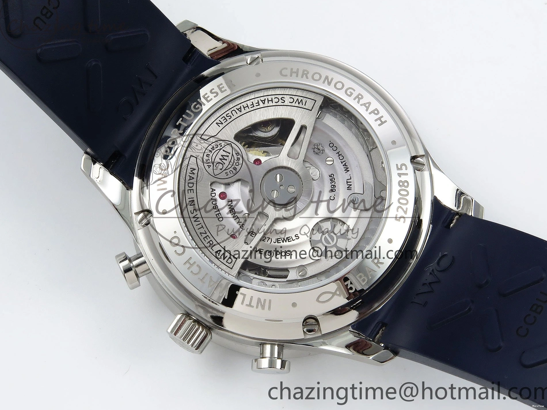 MIROTIME 0211 Casual Portuguese Chrono IW3716 Z+F 1:1 Best Edition White Dial on Blue Rubber Strap A 7016